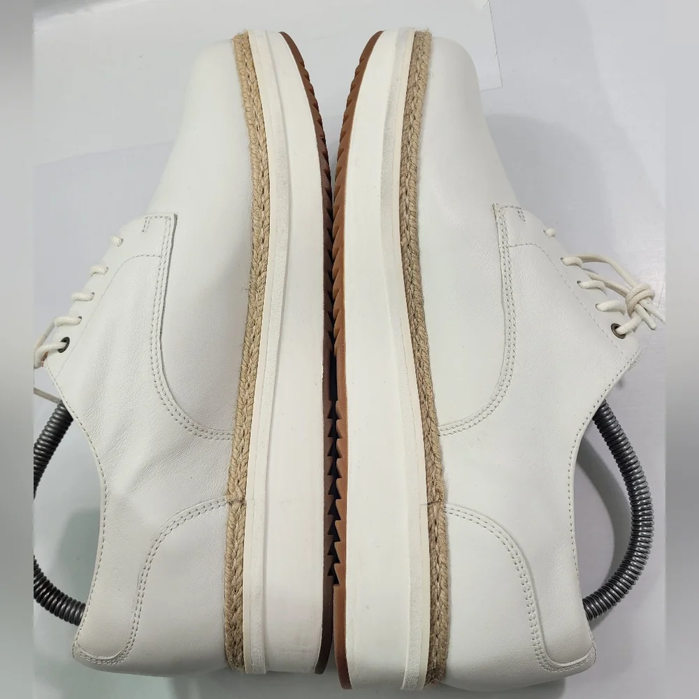 Clarks Cream Leather Platform Oxfords